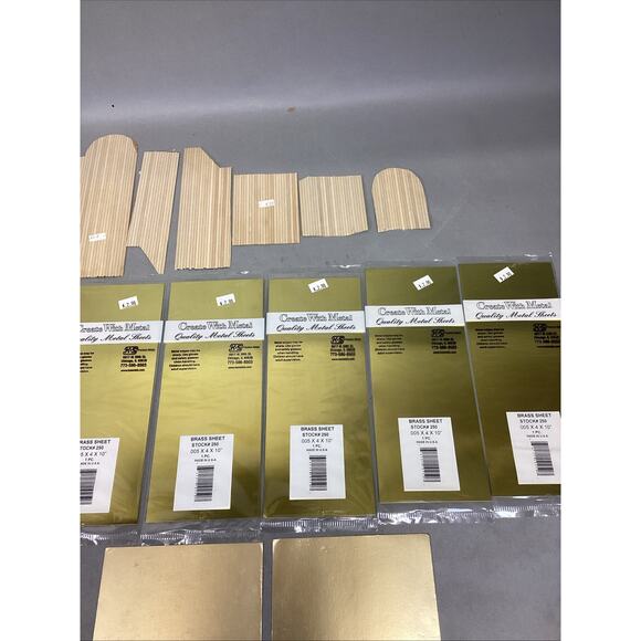 Set Of 6 Brass Sheets (New) And 6 Wood Planks For Model Ships - Picture 3 of 6